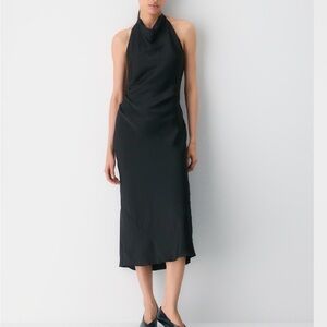 ARITZIA Audience Satin Halter Dress